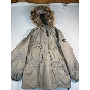 VTG Green Ensign Postcard Light Brown winter coat Size M